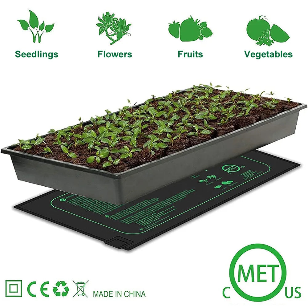 Esterilla térmica para plántulas de 10/25/50 cm, almohadilla térmica impermeable para germinación de plantas de interior, esterilla de propagación de clones, enchufe UE/EE. UU./AU/RU