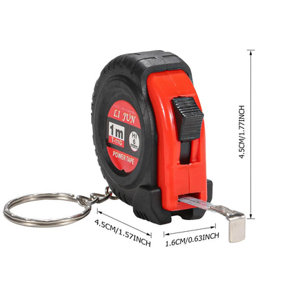 Retractable Ruler Tape Measure Keychain Mini Pocket Size Metric 1m Car Key Rings Accessories Women Men Sholesale Bulk Clasp 2022