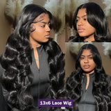 Peruca lace frontal cabelo humano ondeulado body wave - renda HD transparente pre - plucked