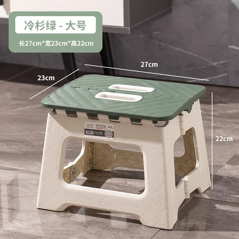 Portable Folding Stool Thickened Plastic Campstool Mini Hand Held Chairs Outdoor Activities Fishing Bench Household Space Saving