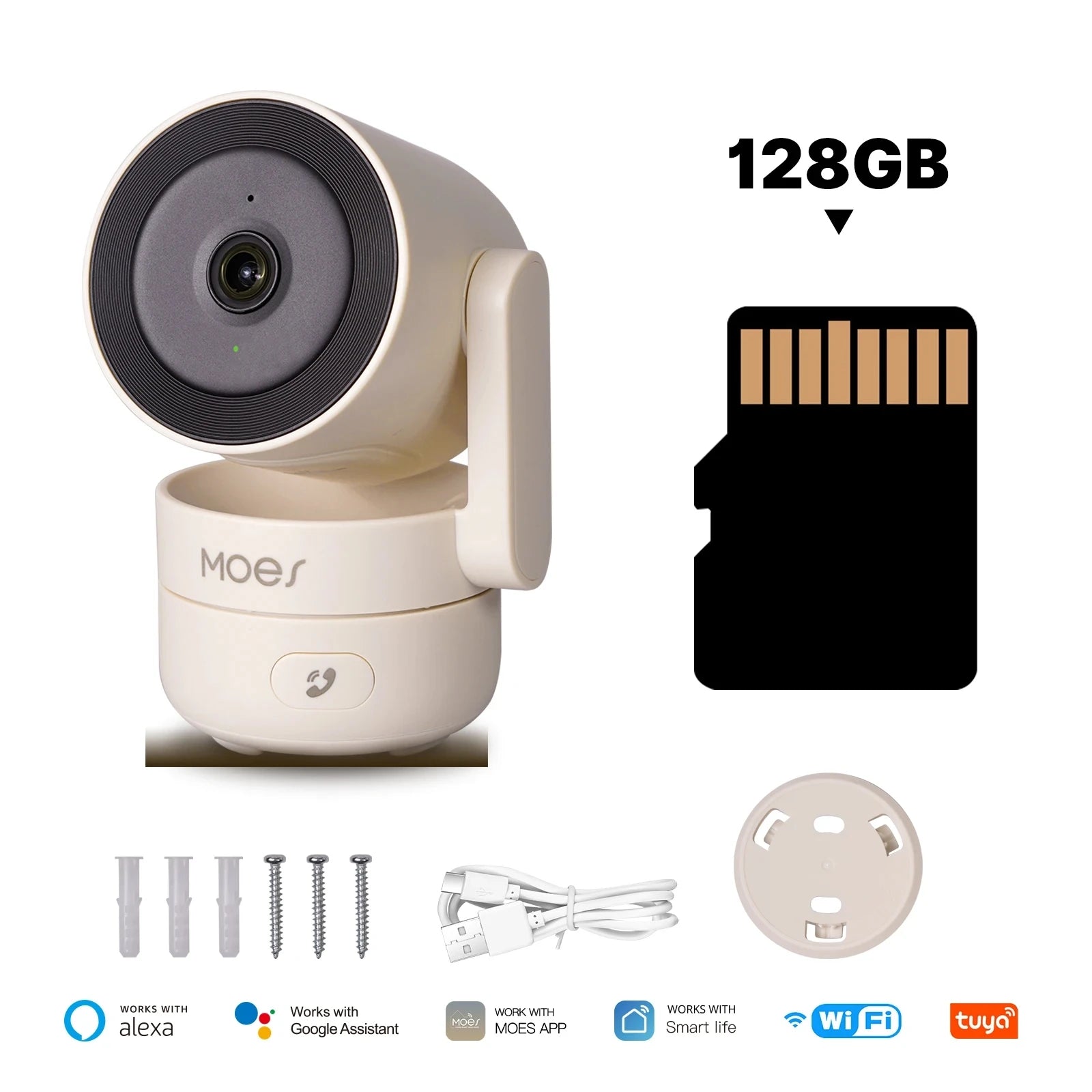 MOESTuya WiFi Indoor Pan/Tilt Smart Security Camera 4MP HD Infrared Night Vision Motion Sound Detection Panoramic Patrol Monitor