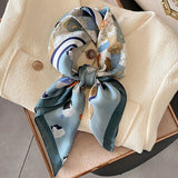 2024 Horse Print Female Silk Neck Scarf Square Hair Scarves Foulard Head Band Shawls Wraps Neckerchief Bandana Women