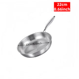 304 Stainless Steel Frying Pan Non-Stick Pan Fried Steak Pot Uncoated Kitchen Cookware For Gas Stove and Induction Cooker