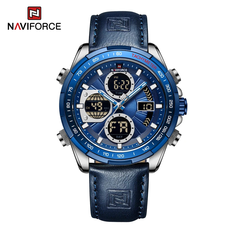 New NAVIFORCE Watches for Men Leather Men's Military Sport Waterproof Watch Quartz Wristwatch Chronograph Male Clock
