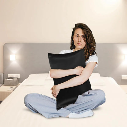 2pcs Satin Silk Pillowcase for Hair and Skin, Coral Pillow Cases Standard Size Set of   Super Soft Pillow Case