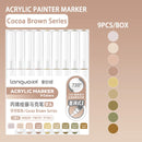 Languo 9pcs/box Soft Brush Acrylic Marker Pen Set，DIY Hand Drawn,Paint Art Markers pens,Student Graffiti Acrylic Paint Pens,M720