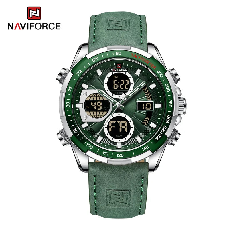New NAVIFORCE Watches for Men Leather Mens Military Sport Waterproof Watch Quartz WristWatch Chronograph Male Clock