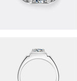PERFANY 1/2CT Moissanite Ring for Men S925 Pure Silver Sparkling Diamond Domineering Wedding Ring Luxury Wedding Jewelry Gift