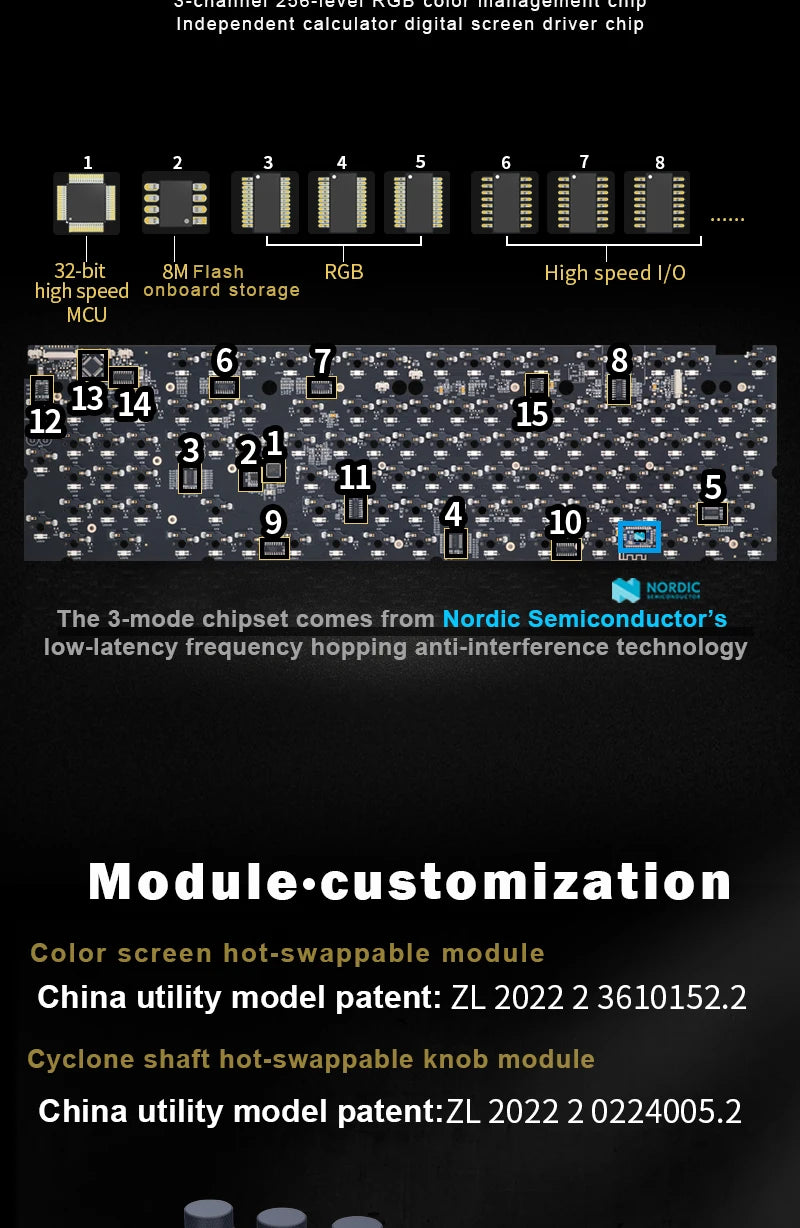 Teclado mecánico inalámbrico SKYLOONG GK104 Pro de tamaño completo con 3 modos, pantalla 2.0, 3 perillas, interruptor silencioso intercambiable en caliente, teclas PBT