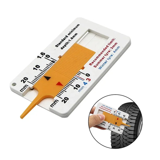 Medidor de profundidade do piso do pneu, 0-20mm, pinça, régua de plástico, régua de profundidade, motocicleta, caminhão, roda de pneu, ferramenta de medida