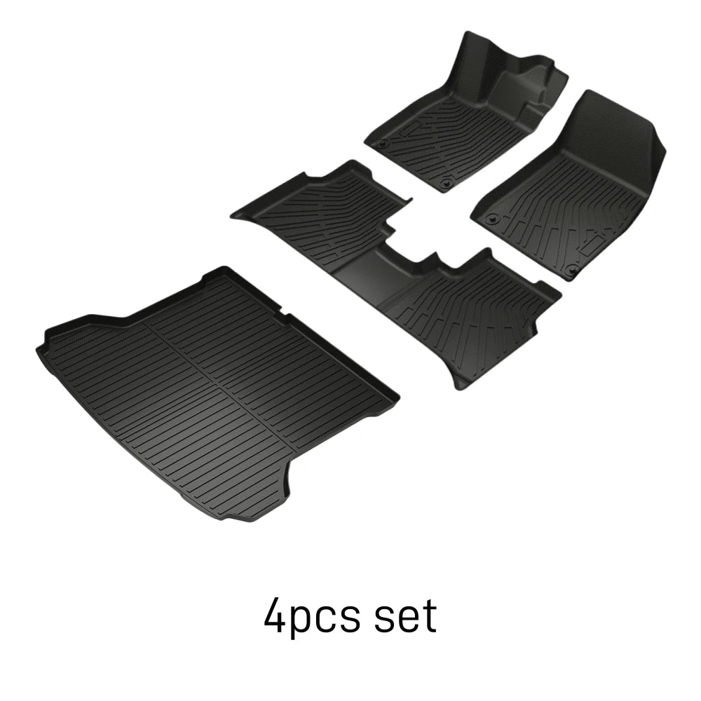 TPE Floor Mats Cargo Liner For Volkswagen ID.4 2024 2023 2022 2021 All Weather Waterproof Floor Liners TPE Trunk Mat Foot Pads