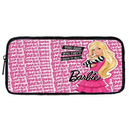 Cartoon Dolls 3 pcs set Child School Backpack with Lunch Bags Pencil Bags B-Barbies School Bags for Boys Girls Best Gift