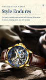 CAREKISO Fashion Men's Watches Original Mechanical Leather Men Clock Waterproof Hollow Tourbillon Automatic Man Watch Reloj Male