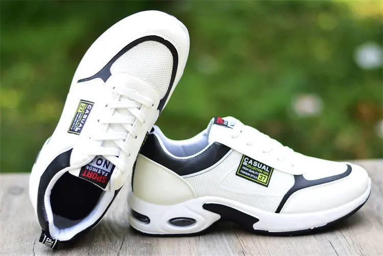 Zapatillas de running para hombre, transpirables, con amortiguación de aire, con cordones, antideslizantes, para exteriores
