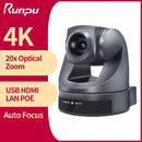 Runpu 4K30fps 20X Optical Zoom AI-Tracking Ptz HDMI Camera LAN POE Live Streaming Broadcast Video Conference System Camera