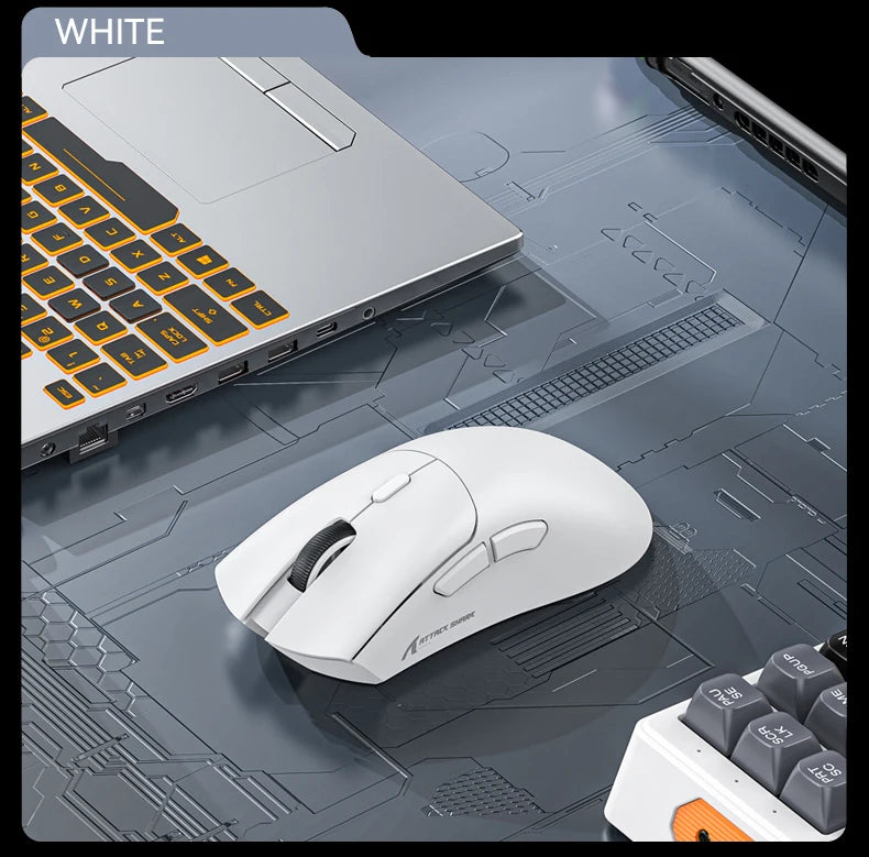 Ratón Bluetooth Attack Shark R1, 18000 dpi, PAW3311, conexión inalámbrica trimodo, ratón para juegos macro