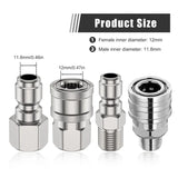 Juego de adaptadores para hidrolavadoras, conector rápido, acero inoxidable, conectores macho y hembra, accesorios para mangueras de 1/4" 