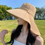 Protection Sun Hat Polyester Fiber Wide Brim with Neck Cover Cooling Quick Dry for Beach Hiking Fishing Gardening Outdoor Activities