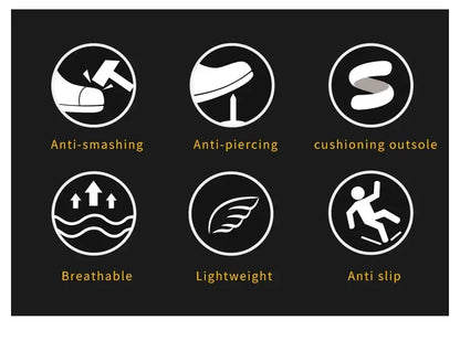 Steel Toe Safety Shoes Men Anti-Smash Anti-puncture Work Shoes Men Breathable Work Sneaker Indestructible Work Safety Boots