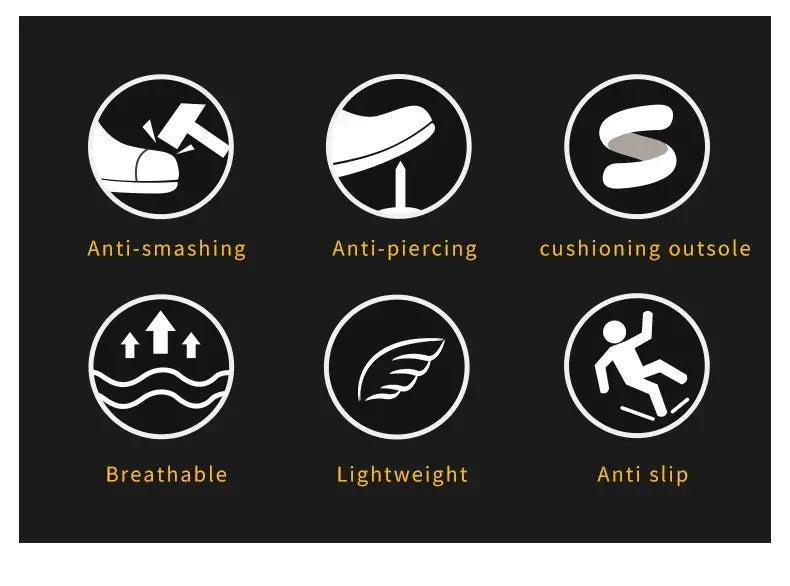 Steel Toe Safety Shoes Men Anti-Smash Anti-puncture Work Shoes Men Breathable Work Sneaker Indestructible Work Safety Boots