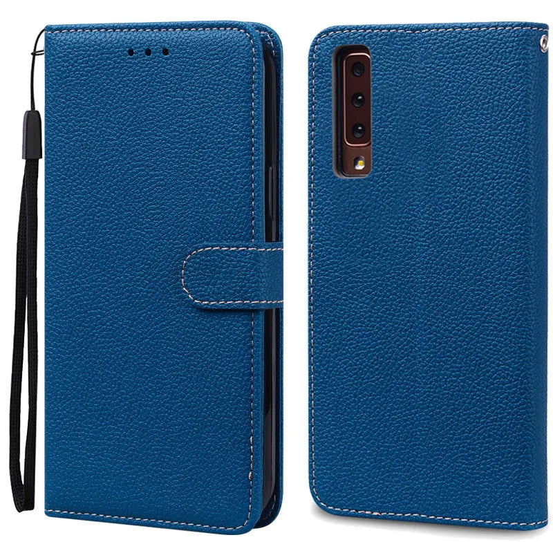 Funda de cuero de lujo con tapa para Samsung Galaxy A7 2018 (SM-A750F)