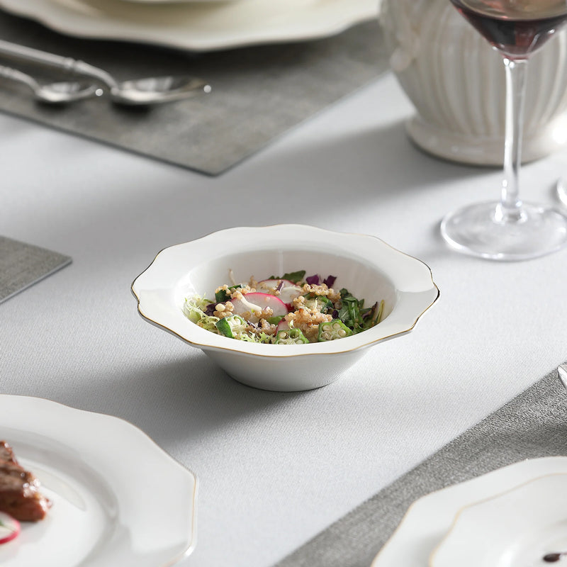 MALACASA LOTUS 16/32-PIECE Nordic European White Porcelain Tableware Set with Bowl,Dinner&Dessert&Soup Plate Set for 4/8