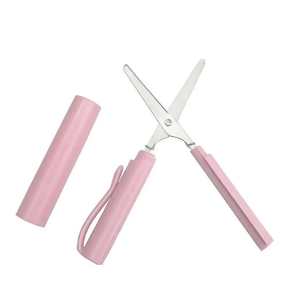 Tijeras portátiles con forma de bolígrafo, tijeras plegables creativas y seguras, herramienta multifunción para cortar papel, suministros para la escuela y la oficina.