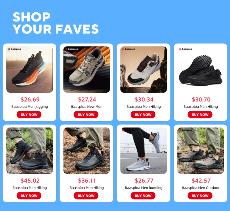 Baasploa Lightweight Running Shoes For Men 2023 Men's Designer Mesh Casual Sneakers Lace-Up Male Outdoor Sports Tennis Shoe