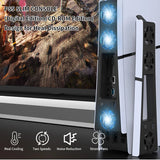 Gaming Cooler Fan Efficient Cooling System with LED Light Noise Reduction for PS5 Slim Cooling Fan Disc and Digital Console