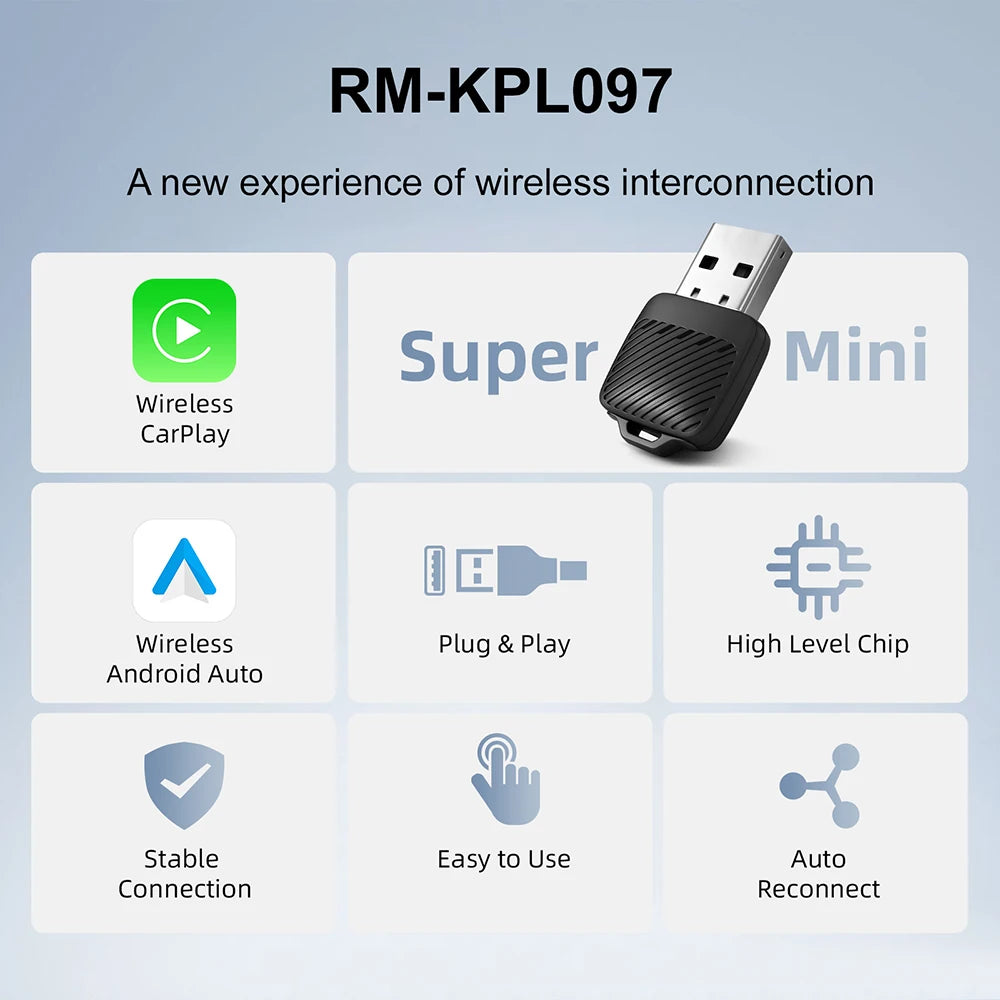 Wireless Carplay Adapter Android Auto 2-in-1 Smart Dongle 2025 5G WIFI For iPhone Android Phone For Volvo Benz MG Kia Chery VW