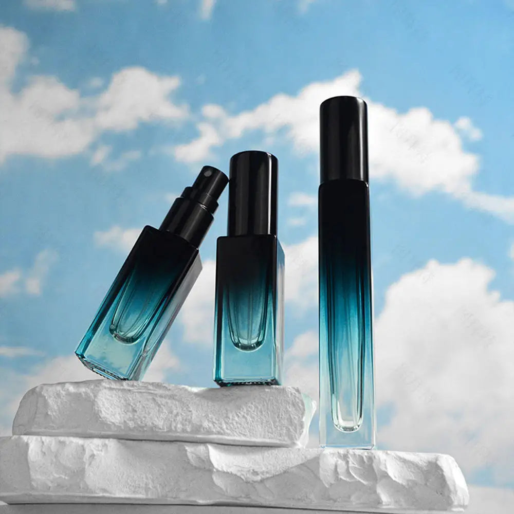 5ml/10ml Gradient Color Perfume Bottle Square Glass Spray Bottle Travel Portable Sample Fragrance Atomizer Refillable Container