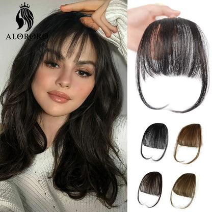 Franja de ar sintética invisível falsa, extensão de cabelo com prendedor frontal, peças de cabelo, franja de ar, fibra, bom acessório de estilo de cabelo