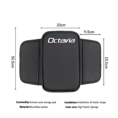 For Skoda Octavia Car Interior Accessories Car Armrest Pad Center Console Arm Rest Box Cover Protective Mat