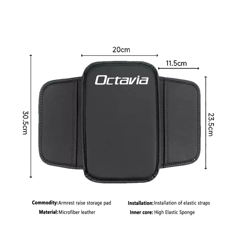For Skoda Octavia Car Interior Accessories Car Armrest Pad Center Console Arm Rest Box Cover Protective Mat