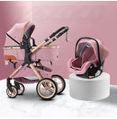 Newest Baby Stroller 3 in 1 Lightweight High Landscape Baby Carriage Aluminum Frame Travel System with Car Seat Pram for Newborn