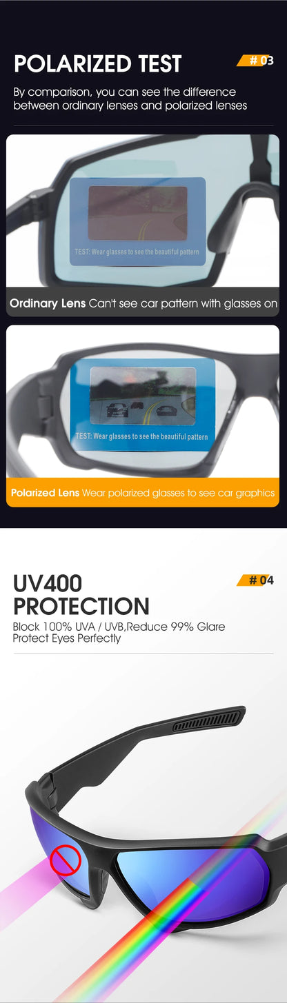 WEST BIKING HD Polarized Cycling Sunglasses UV400 Protection MTB Road Bike Eyewear Men Outdoor Sport Bicycle Fishing Glasses