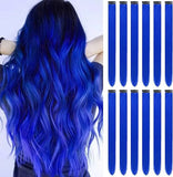 KIt 10 mechas coloridas de cabelos com clip invisível extensões sintéticas praticas