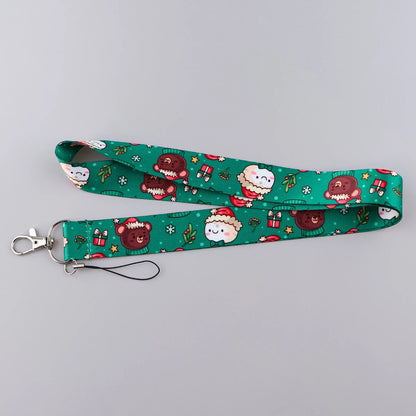 Christmas Lanyard Santa Claus Neck Strap for Key ID Card Cellphone Straps Badge Holder DIY Hanging Rope Neckband Accessories