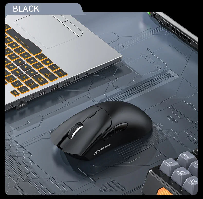 Ratón inalámbrico para juegos Attack Shark R1, PAW3311 1KHZ 18000dpi, ratón Bluetooth, ratón para juegos macro, alfombrilla para ratón/PC