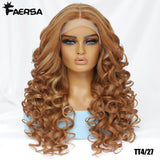 Black Brown Curly Wig Synthetic Lace Front Wigs For Women Blonde Orange Female Lace Wig 13X4.5X1 Cosplay Hair Daily Use