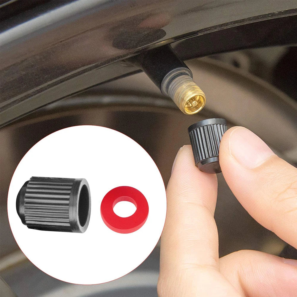 Tire Stem Valve Caps, with O Rubber Ring, Universal Stem Covers for Cars, SUVs, Bike and Bicycle, Trucks, Motorcycles