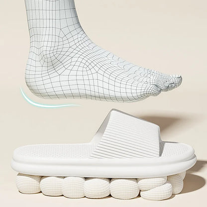 Fashion Men's Women's Sandals Anti-Slip Wear-Resistant EVA Thick Sole Comfortable Home Slippers Bathroom Bath Flip-Flops