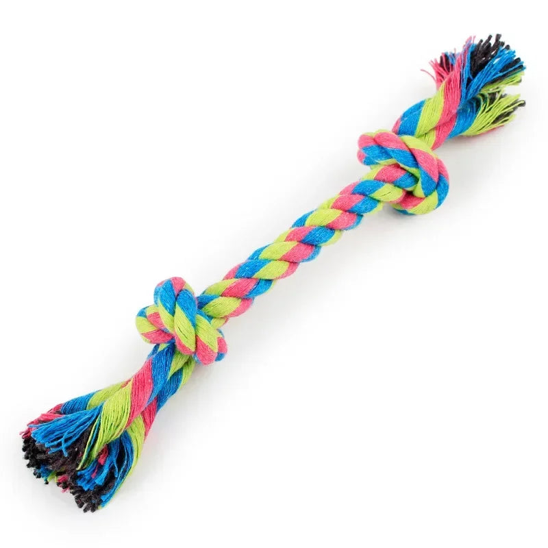 Brinquedo De Nó De Corda De Algodão Trançado Para Cães Mastigar Cachorro, Limpeza Dos Dentes, Osso, Produtos Pet, Durável, 24cm
