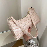 Retro Alligator Pattern PU Leather Handbags for Ladies, Female Small Purse, Armpit Shoulder Bags, High Quality Clutch Totes Bag 