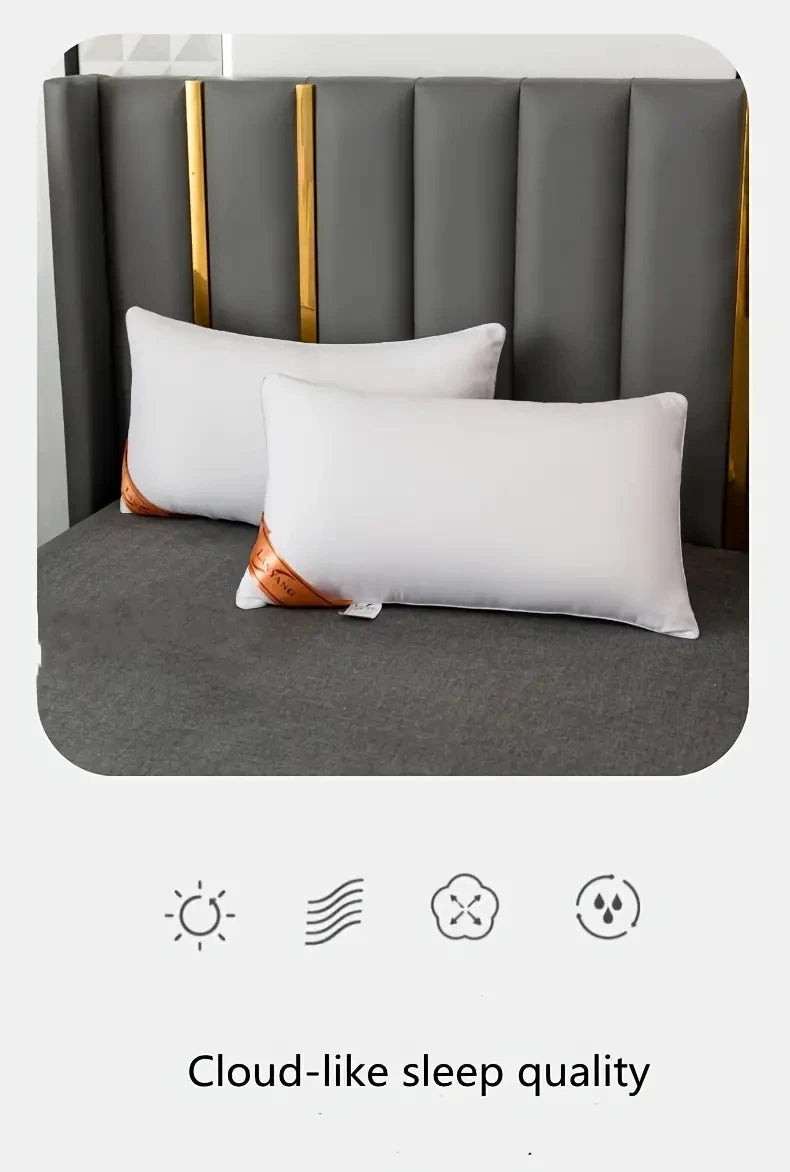 1pc White Bounce Back Pillow Solid Color Soft Comfortable Bedroom Bed Sleep 5star Hotel Home Single Adult Pillow