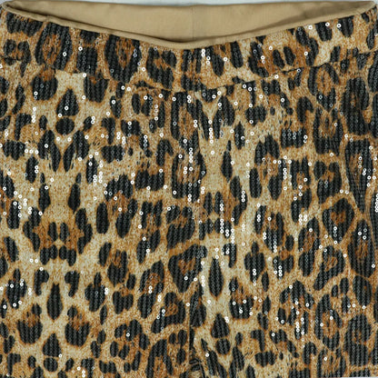 CM.YAYA Conjunto de mujer sin mangas de piel de leopardo con lentejuelas, cuello en V, chaleco de lana y pantalón, conjunto de 2 piezas Street Two 2024, chándal