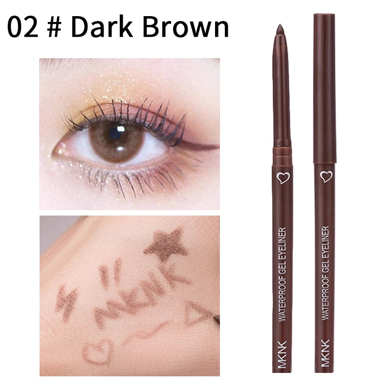 Caneta delineadora à prova d'água, suave, fosco, preto, marrom, gel, secagem rápida, lápis de longa duração, não floresce, maquiagem para os olhos