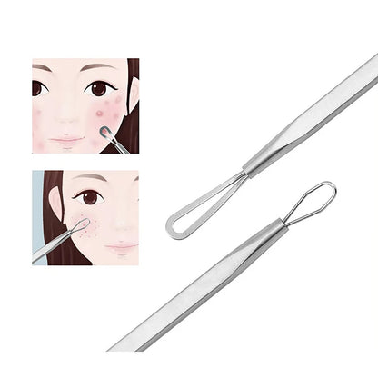 Stainless Steel Blackhead Comedone Acne Blemish Extractor Remover Face Skin Care Pore Cleaner Needles Remove Tools