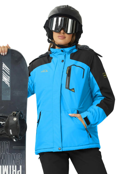 TACVASEN Chaqueta de esquí y snowboard de invierno para mujer, forro polar térmico, impermeable, informal, para trabajo, lluvia, cortavientos, parka