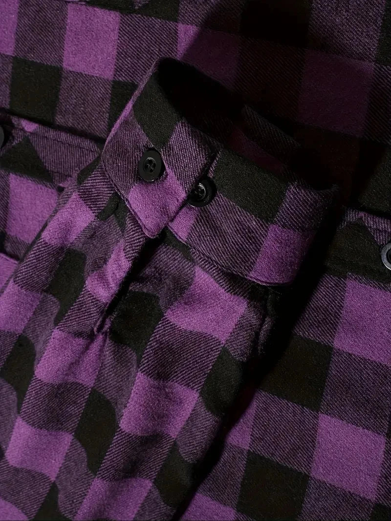 Camisa a cuadros con capucha de moda juvenil para hombre, camisa de manga larga ajustada, camisa informal de viaje para parejas, camisa deportiva para hombre, chaqueta